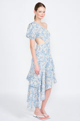 Asymmetric One Shoulder Dress with Cut Out