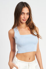 Sleeveless Crop Top with Back Bow Detail