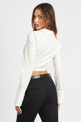Deep V Neck Cropped Top