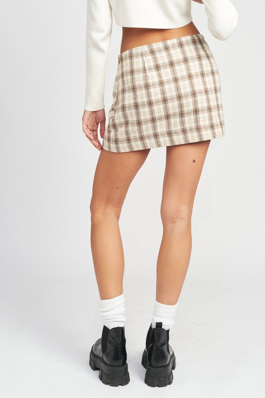 Square Printed Mini Skirt