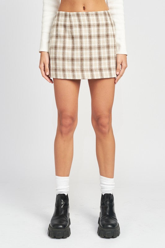 Square Printed Mini Skirt