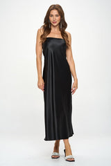 Made in USA Silky Satin Tube Draped Dress