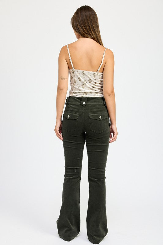 Velvet Ruched Top with Lace Detail