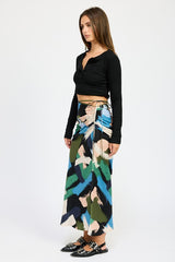 SIDE RUCHED MIDI SKIRT