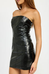 Exposed Zipper Tube Mini Dress