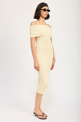 STRAPLESS BODYCON MIDI DRESS