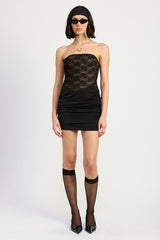 MIXED MEDIA TUBE MINI DRESS