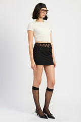 Peakaboo Lace Trim Min Skirt