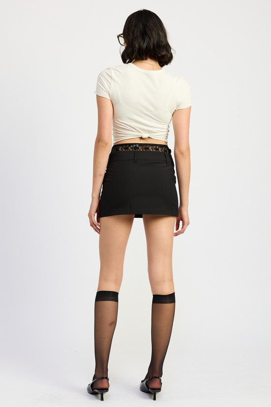 Peakaboo Lace Trim Min Skirt