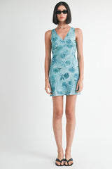 Floral V Neck Mini Slip Dress