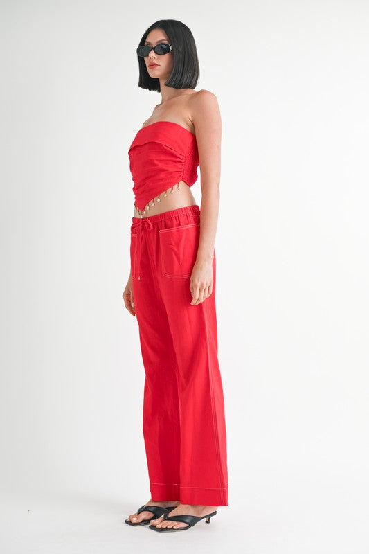 CROPPED LINEN TUBE TOP
