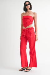 CROPPED LINEN TUBE TOP