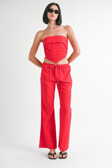 CROPPED LINEN TUBE TOP