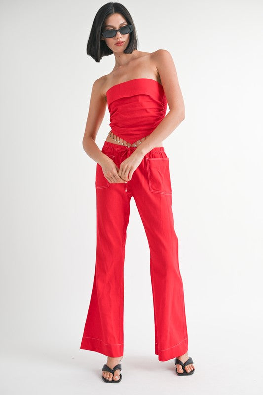 CROPPED LINEN TUBE TOP