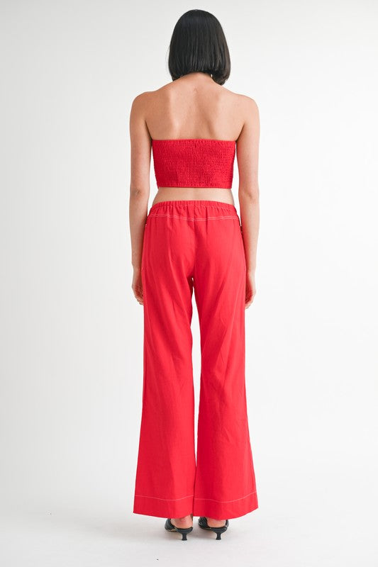 CROPPED LINEN TUBE TOP
