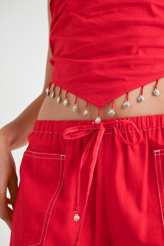 CROPPED LINEN TUBE TOP