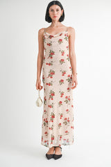Cowl Neck Maxi Dress with Open Back