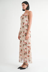 Cowl Neck Maxi Dress with Open Back