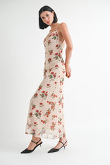 Cowl Neck Maxi Dress with Open Back