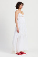 Maxi Ruffle Tie Back Dress