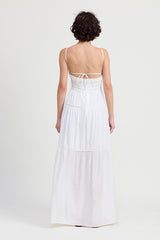 Maxi Ruffle Tie Back Dress