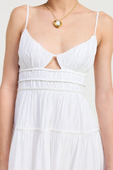 Maxi Ruffle Tie Back Dress