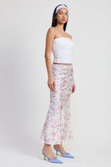 Bias Floral Maxi Skirt