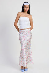 Bias Floral Maxi Skirt