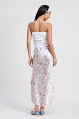 Bias Floral Maxi Skirt