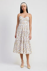 Midi Floral Corset Dress