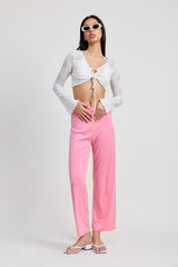 LONG SLEEVE FRONT CINCH TIE TOP