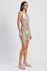 HALTER MINI RHINESTONE DRESS