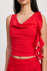 Sleeveless Cowl Neck Top