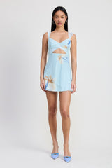 Mini Lace Contrast Dress