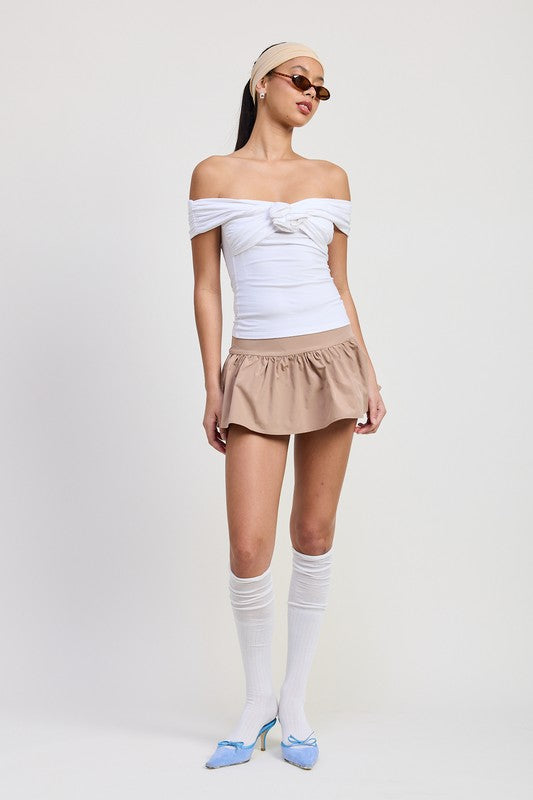Off Shoulder Rosette Top