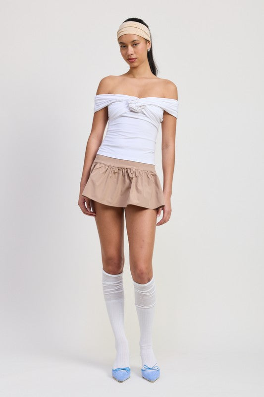 Off Shoulder Rosette Top