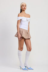 Off Shoulder Rosette Top
