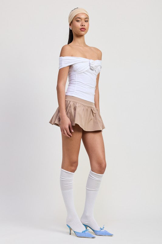 Off Shoulder Rosette Top
