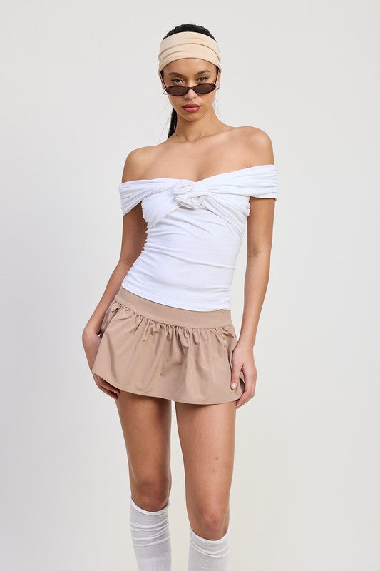 Off Shoulder Rosette Top
