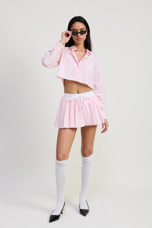 Mini Contrast Waistband Skirt