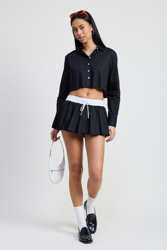 Mini Contrast Waistband Skirt