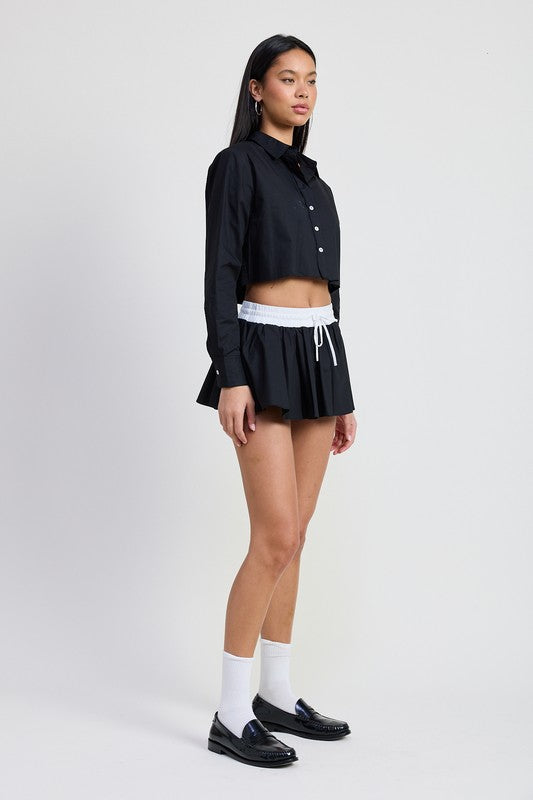 Mini Contrast Waistband Skirt