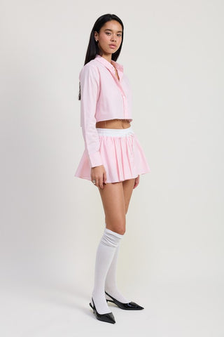 Mini Contrast Waistband Skirt