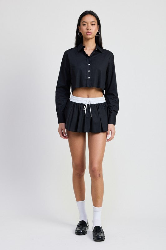 Mini Contrast Waistband Skirt