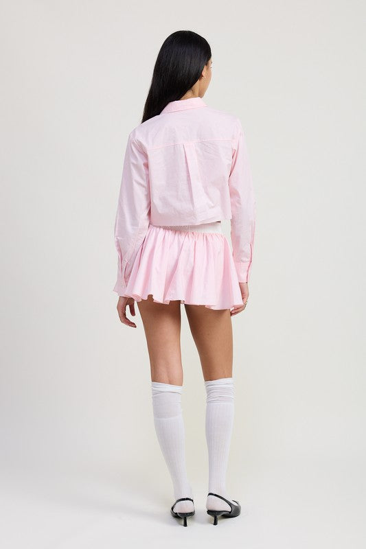 Mini Contrast Waistband Skirt