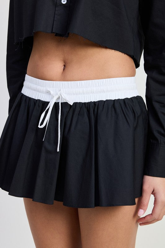 Mini Contrast Waistband Skirt