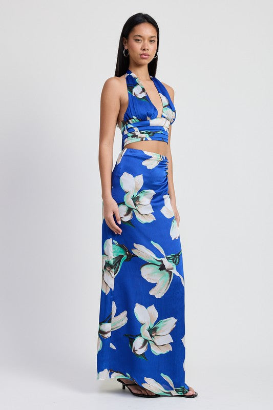 HALTER NECK FLORAL TOP
