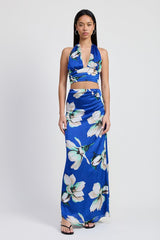 HALTER NECK FLORAL TOP