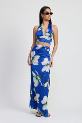 HALTER NECK FLORAL TOP