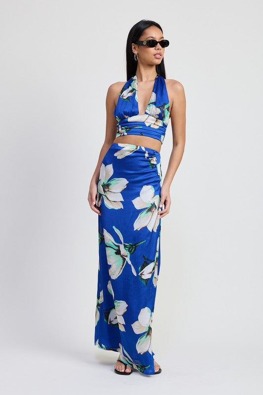 HALTER NECK FLORAL TOP